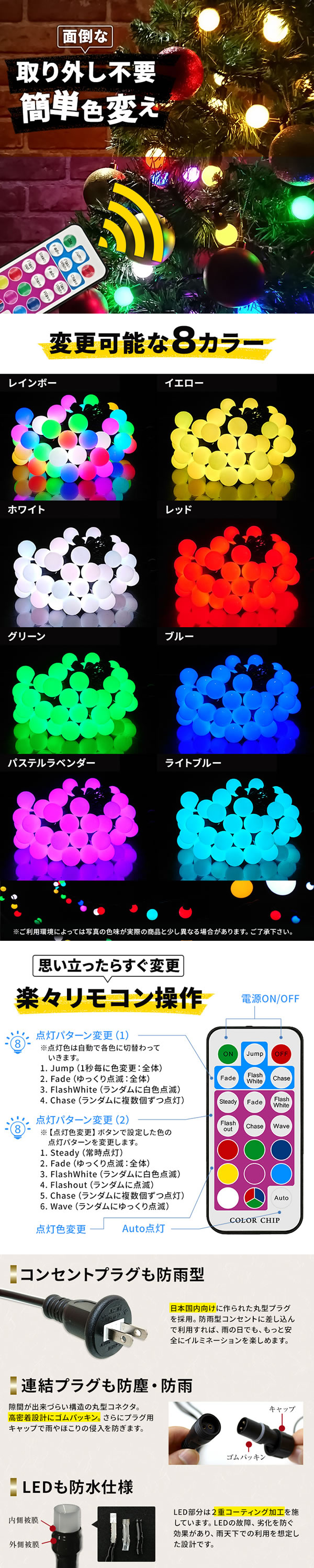 RGB LEDボール 50球×5個set